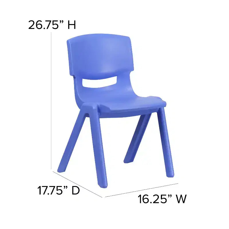 Sedia scolastica impilabile in plastica Emma and Oliver, confezione da 5, altezza seduta 39,4 cm