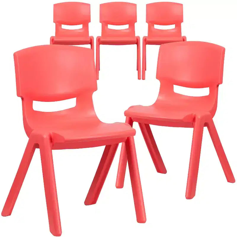 Sedia scolastica impilabile in plastica Emma and Oliver, confezione da 5, altezza seduta 39,4 cm