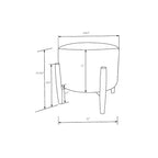 Pouf Elroy in velluto rotondo con gambe in legno - Threshold designed with Studio McGee