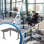 Mount-It! Grande scrivania angolare elettrica regolabile in altezza, scrivania automatica sit-stand con regolazione fluida ed ergonomica dell'altezza da 71,9 a 118,1 cm