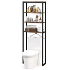 Costway Scaffale per WC a 4 Ripiani, Mobiletto Bagno Salvaspazio, Marrone Rustico