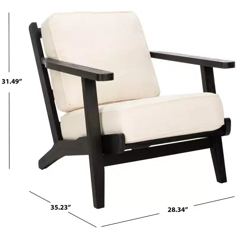 Poltrona Nico Mid-Century - ACH4501 - Bone/Nero - Safavieh