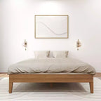 Struttura letto a piattaforma matrimoniale in legno massello Plank+Beam
