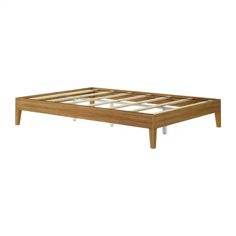 Struttura letto a piattaforma matrimoniale in legno massello Plank+Beam