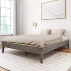 Struttura letto a piattaforma matrimoniale in legno massello Plank+Beam