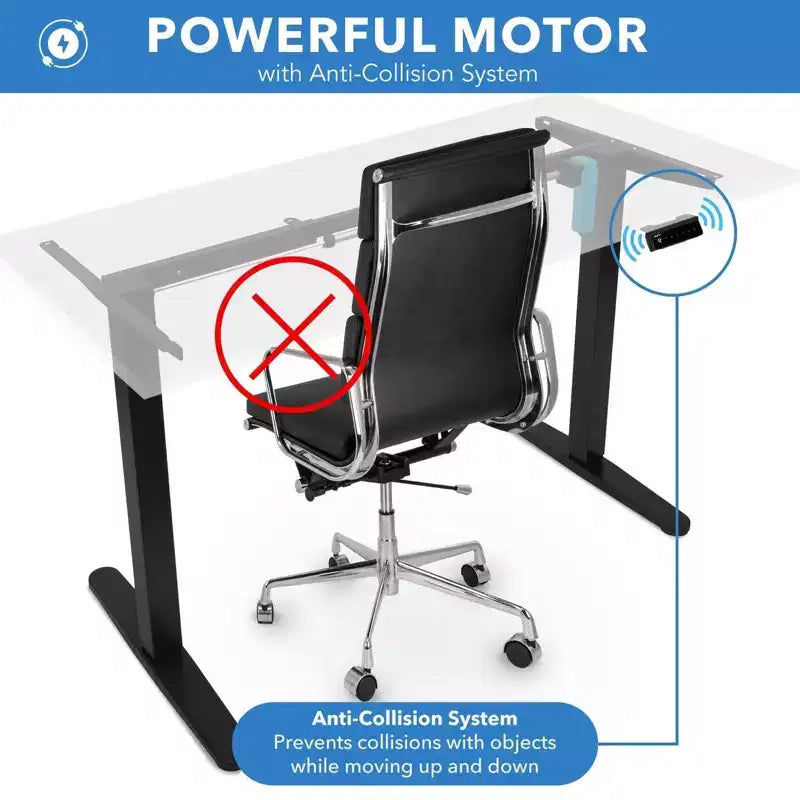 Mount-It! Scrivania Elettrica Regolabile in Altezza, Struttura Nera con Piano Bianco, Espandibile da 100 a 160 cm di Larghezza