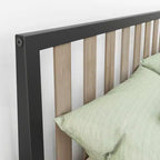 Max & Lily Struttura letto scandinava a una piazza e mezza, piattaforma letto in legno massello con testiera per bambini