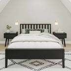 Max & Lily Struttura letto scandinava a una piazza e mezza, piattaforma letto in legno massello con testiera per bambini