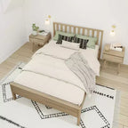 Max & Lily Struttura letto scandinava a una piazza e mezza, piattaforma letto in legno massello con testiera per bambini