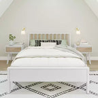 Max & Lily Struttura letto scandinava a una piazza e mezza, piattaforma letto in legno massello con testiera per bambini