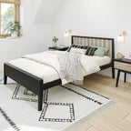 Max & Lily Struttura letto scandinava a una piazza e mezza, piattaforma letto in legno massello con testiera per bambini