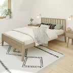 Max & Lily Struttura letto scandinava a una piazza e mezza, piattaforma letto in legno massello con testiera per bambini