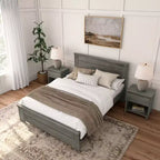 Letto matrimoniale Plank+Beam Farmhouse con testiera a pannelli, letto a piattaforma in legno massello