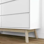 Cassettiera a 6 cassetti Max & Lily, cassettiere contenitore e comò in legno massello per camera da letto