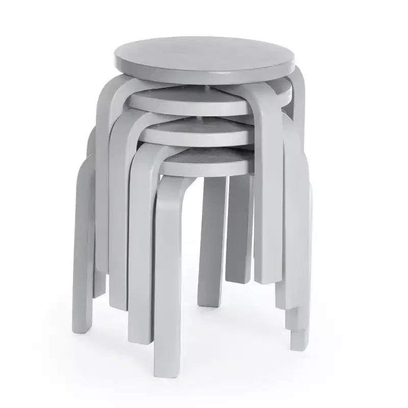 Set tavolo e sedie per bambini Nordic di Guidecraft: Tavolo rotondo in legno per attività per bambini con 4 sgabelli, ideale per camerette e aule scolastiche