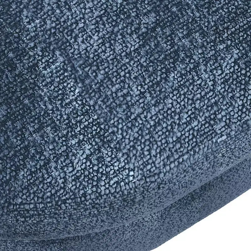 Panca Contenitore Ovale con Gambe in Legno di Hevea, Pouf Moderno Trapuntato - ModernLuxe