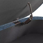 Panca Contenitore Ovale con Gambe in Legno di Hevea, Pouf Moderno Trapuntato - ModernLuxe