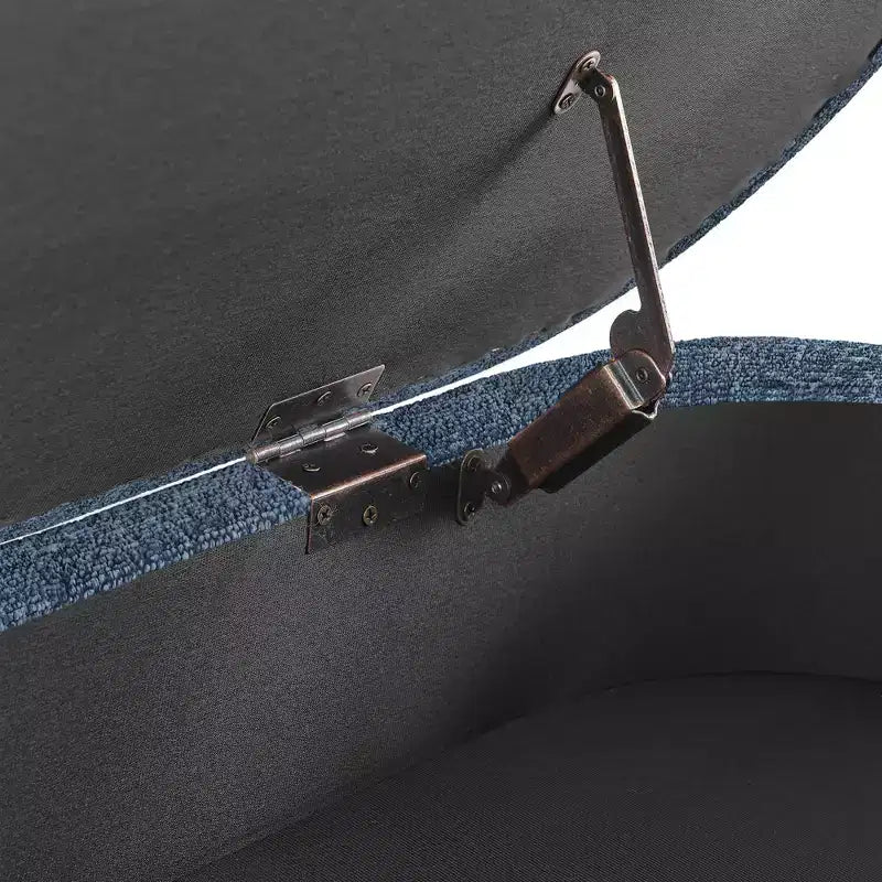 Panca Contenitore Ovale con Gambe in Legno di Hevea, Pouf Moderno Trapuntato - ModernLuxe