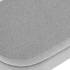 Panca Contenitore Ovale con Gambe in Legno di Hevea, Pouf Moderno Trapuntato - ModernLuxe
