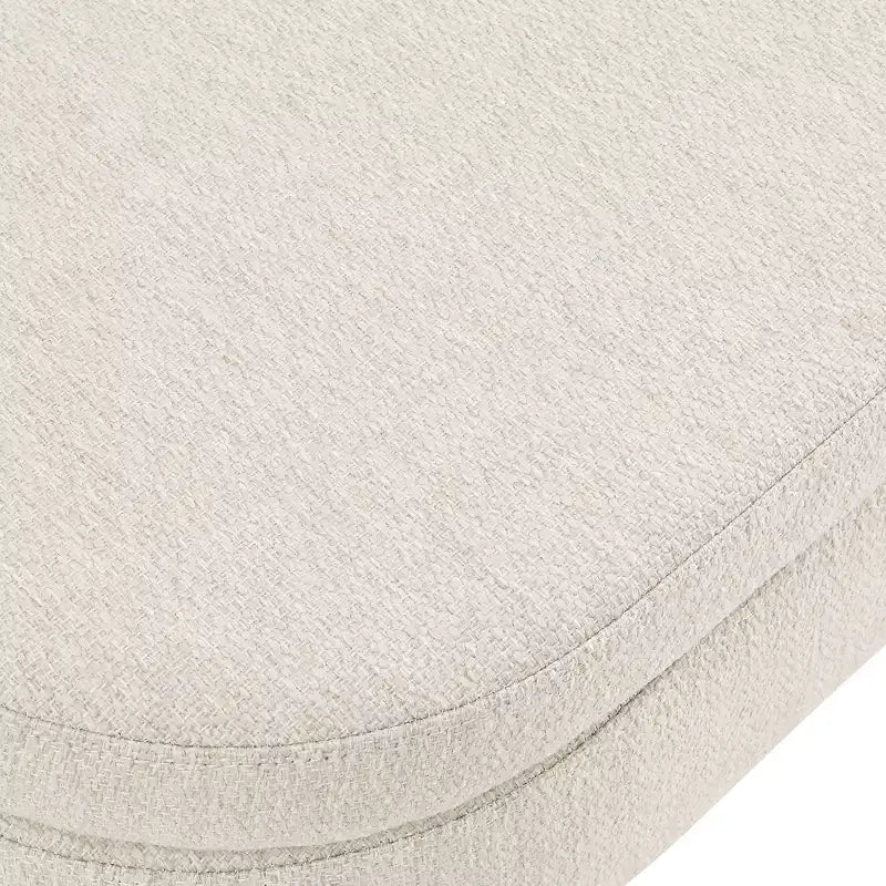 Panca Contenitore Ovale con Gambe in Legno di Hevea, Pouf Moderno Trapuntato - ModernLuxe