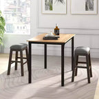 Costway Set di 2 Sgabelli da Bar a Sella Imbottiti, Sedie da Pranzo da 24.5'' con Gambe in Legno Grigio