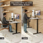 Mount-It! Telaio scrivania sit-stand a manovella con piano - Bianco e Nero