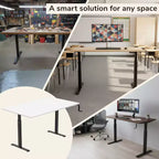 Mount-It! Telaio scrivania sit-stand a manovella con piano - Bianco e Nero