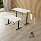 Mount-It! Telaio scrivania sit-stand a manovella con piano - Bianco e Nero