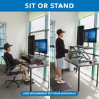 Mount-It! Convertitore da scrivania elettrico con braccio doppio monitor, rialzo motorizzato da scrivania per due schermi fino a 32 pollici
