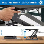 Mount-It! Convertitore da scrivania elettrico con braccio doppio monitor, rialzo motorizzato da scrivania per due schermi fino a 32 pollici