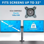 Mount-It! Convertitore da scrivania elettrico con braccio doppio monitor, rialzo motorizzato da scrivania per due schermi fino a 32 pollici