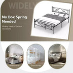 Struttura letto a piattaforma in metallo Costway, matrimoniale/queen size, con testiera e base per materasso