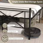 Struttura letto a piattaforma in metallo Costway, matrimoniale/queen size, con testiera e base per materasso