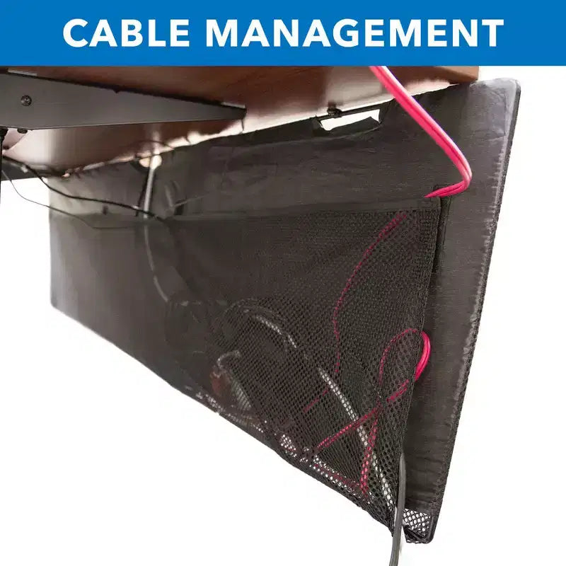 Mount-It! Pannello Privacy Sotto Scrivania per Postazioni di Lavoro Sit-Stand con Gestione Cavi e Tasche Organizzatrici | Gonna Sotto Scrivania | 41 Pollici di Larghezza