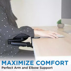 Mount-It! Bracciolo regolabile in altezza da scrivania | Braccio ergonomico da scrivania per computer | Supporto gomito completamente mobile con base a morsetto | Struttura in acciaio | Nero
