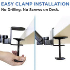 Mount-It! Bracciolo regolabile in altezza da scrivania | Braccio ergonomico da scrivania per computer | Supporto gomito completamente mobile con base a morsetto | Struttura in acciaio | Nero