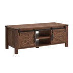 Tavolino rustico OKD con ante scorrevoli e ripiani portaoggetti per soggiorno, studio, sala familiare o ufficio