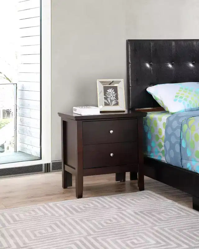 Comodino Primo a 2 cassetti Passion Furniture (61 cm A x 48 cm L x 39 cm P)