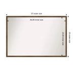 Specchio da bagno da parete in legno Amanti Art Lucie Light Bronze senza smussatura 25 x 37 in.