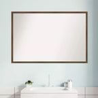 Specchio da bagno da parete in legno Amanti Art Lucie Light Bronze senza smussatura 25 x 37 in.