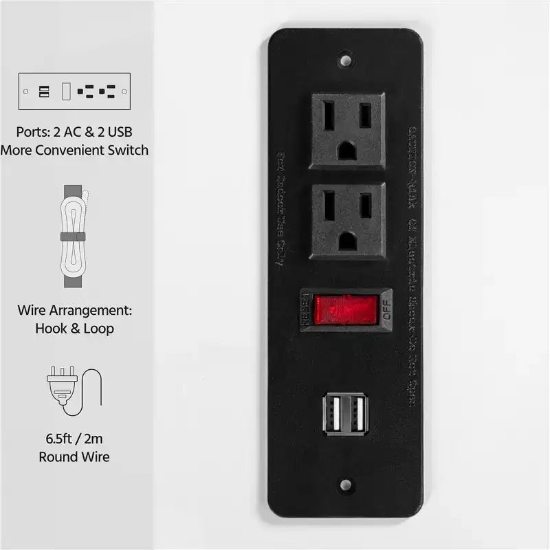 Yaheetech Tavolo Consolle da Ingresso in Legno a 3 Ripiani con Presa Elettrica