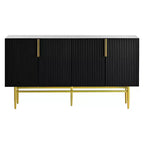 Madia moderna, Credenza con maniglie e gambe in metallo-ModernLuxe