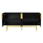 Madia moderna, Credenza con maniglie e gambe in metallo-ModernLuxe