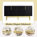 Madia moderna, Credenza con maniglie e gambe in metallo-ModernLuxe