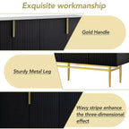 Madia moderna, Credenza con maniglie e gambe in metallo-ModernLuxe