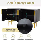 Madia moderna, Credenza con maniglie e gambe in metallo-ModernLuxe
