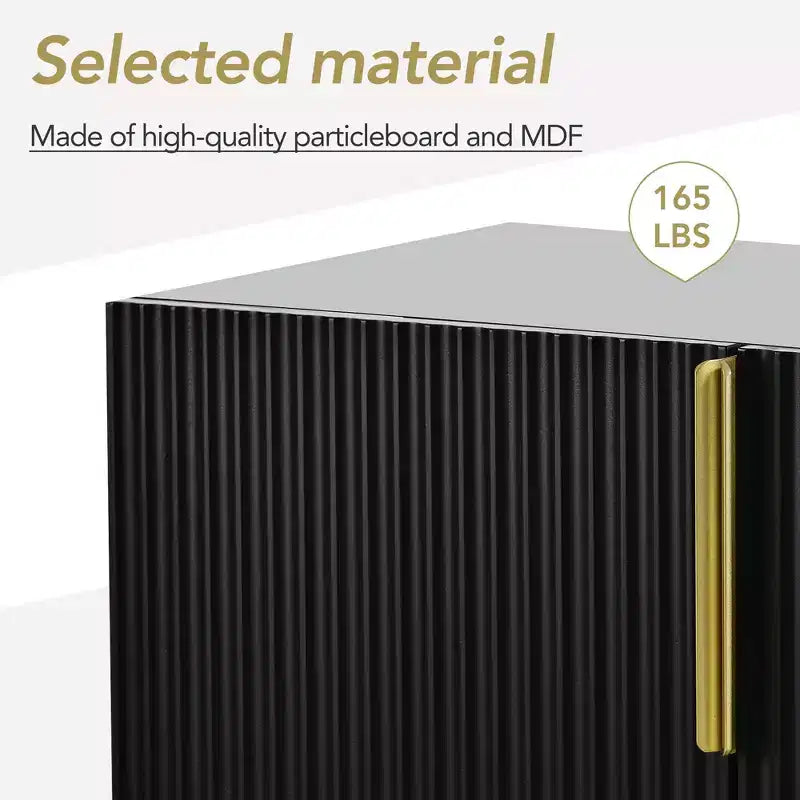 Madia moderna, Credenza con maniglie e gambe in metallo-ModernLuxe
