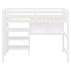 Letto a soppalco in legno con scaffali, scrivania e lavagna - ModernLuxe