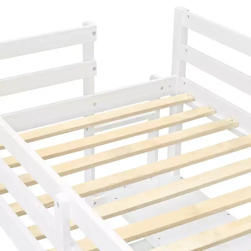 Letto a soppalco in legno con scaffali, scrivania e lavagna - ModernLuxe