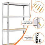 Yaheetech 2 Pezzi Scaffale Metallico a 5 Ripiani Regolabile